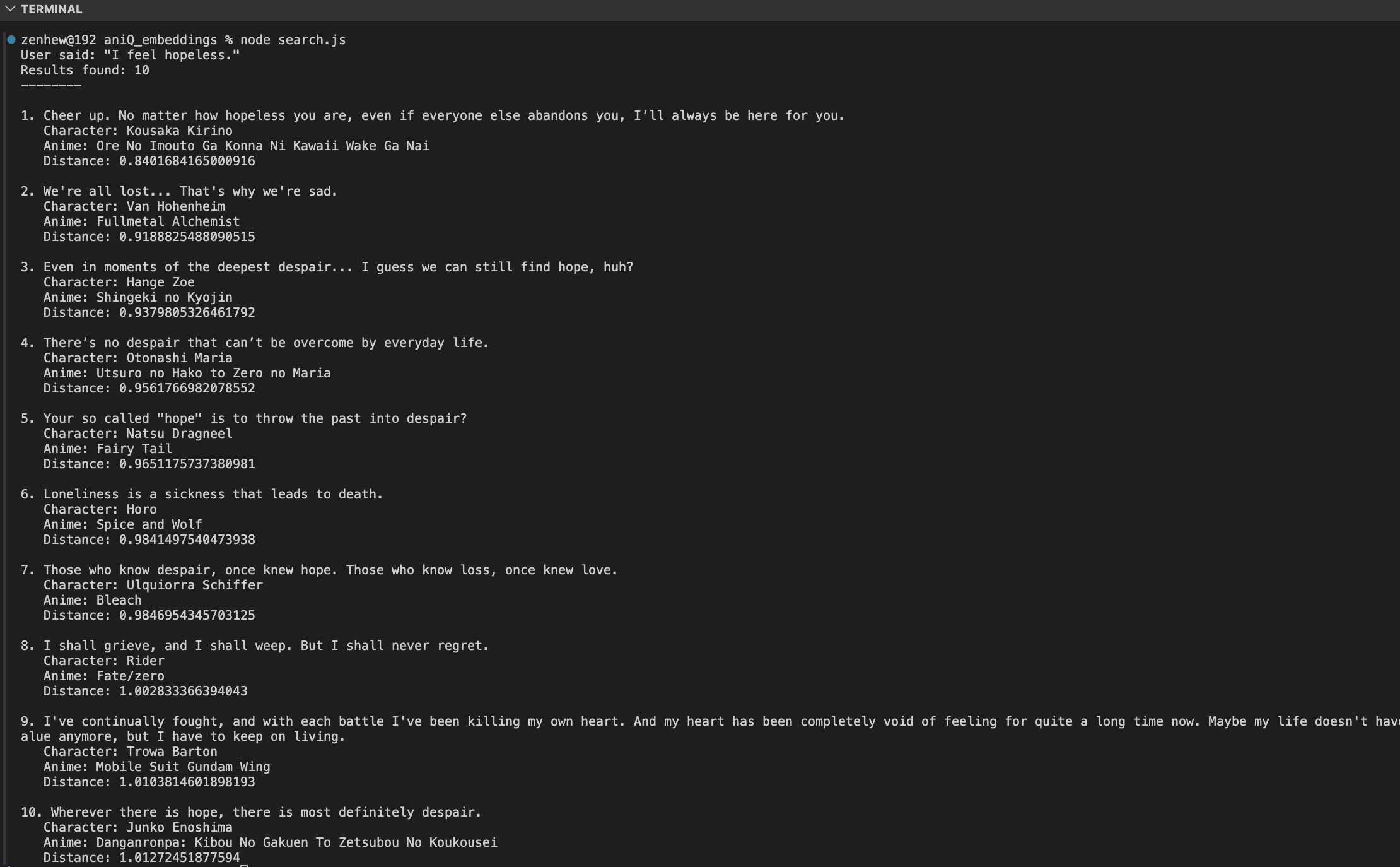 Semantic vector retrieval
